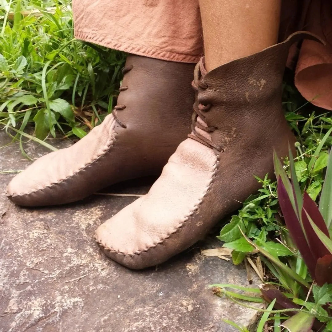 Laced-Up Boots" / Custom-Made Barefoot-Boots Earthingmoccasins