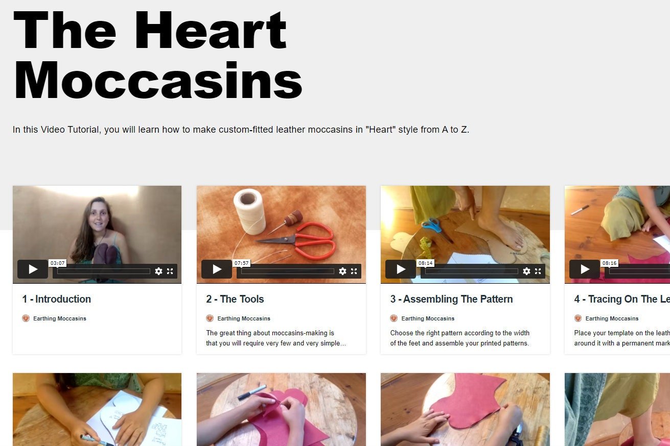 "Heart" Moccasins VIDEO + PDF Tutorial with Printable Patterns Earthingmoccasins