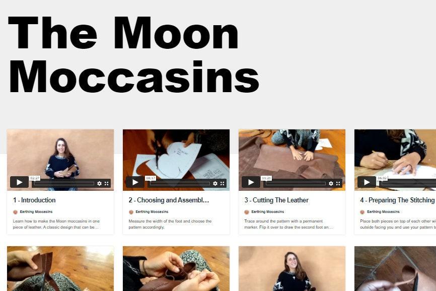 "Moon" Moccasins VIDEO + PDF Tutorial with Printable Patterns Earthingmoccasins