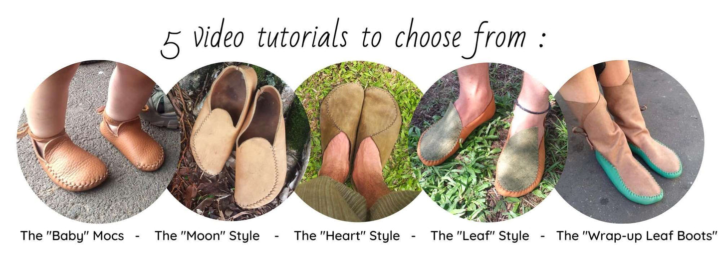 2 VIDEO & PDF Tutorials with Printable Patterns - Promotional Bundle Earthingmoccasins