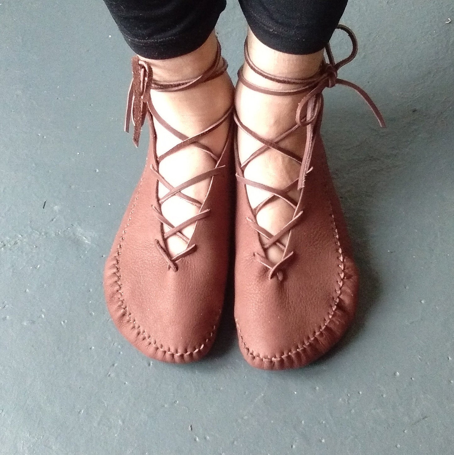 "Summer" Moccasins with Laces / Custom-Made Barefoot-Shoes Earthingmoccasins