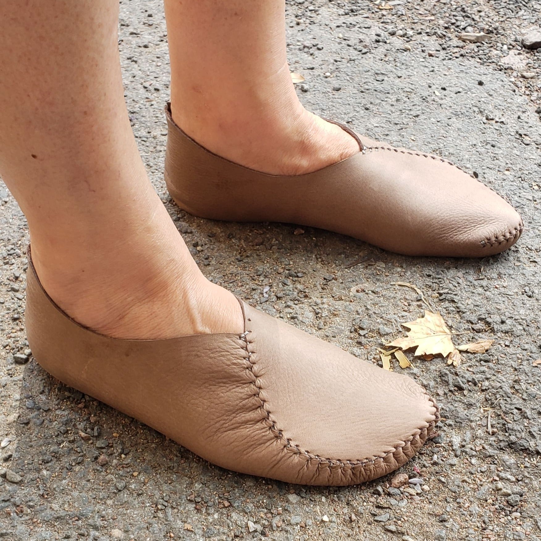 Leather barefoot Shoes "Heart" Style