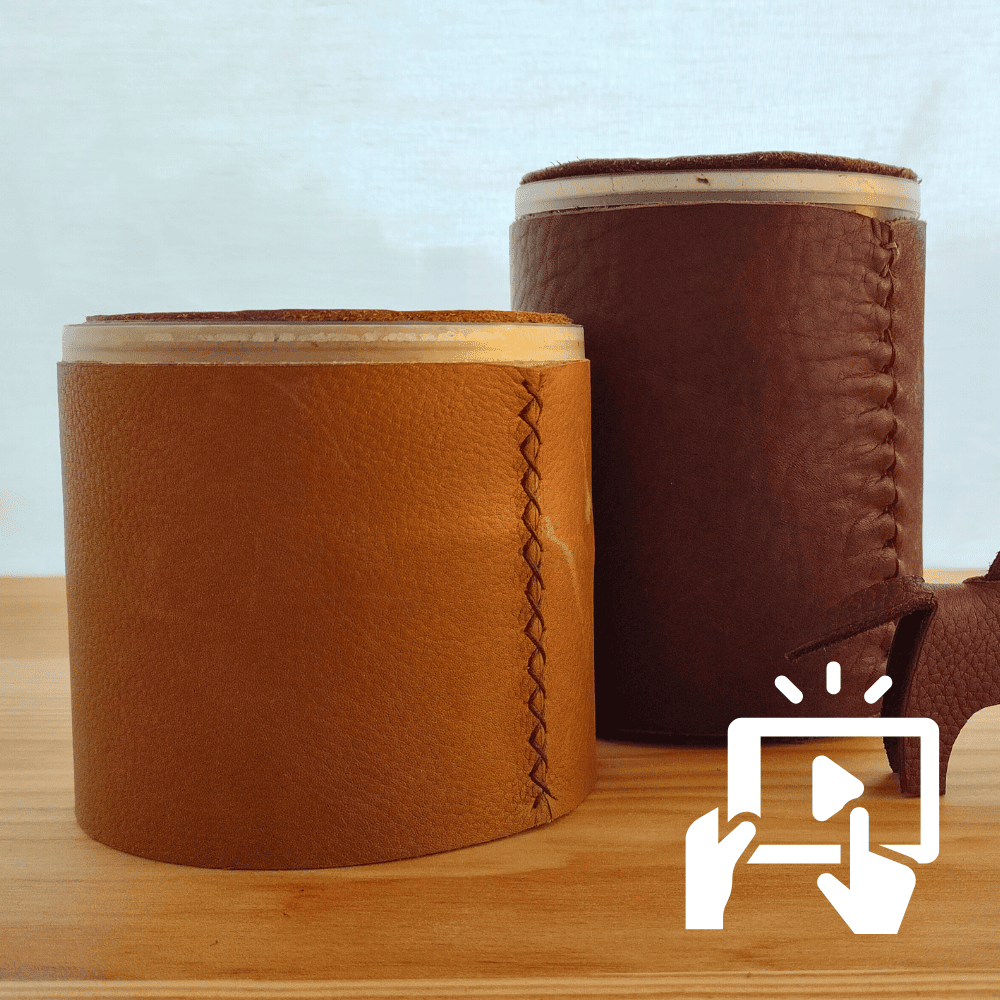 DIY Round Leather Cases - Tobacco Jar  - Bottle Cover