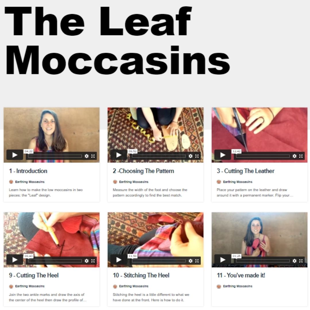 "Leaf" Moccasins Video + PDF Tutorial with Printable Patterns Earthingmoccasins