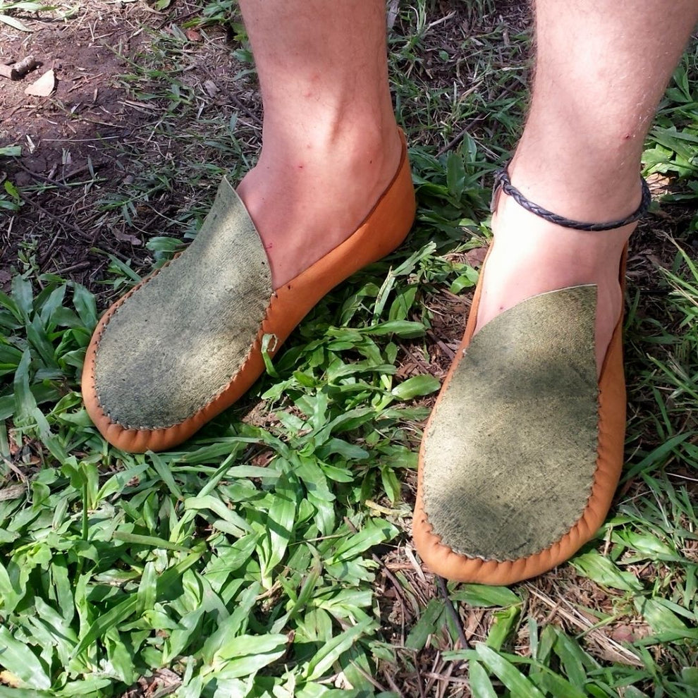 "Leaf" Moccasins / CustomMade BarefootShoes Earthingmoccasins