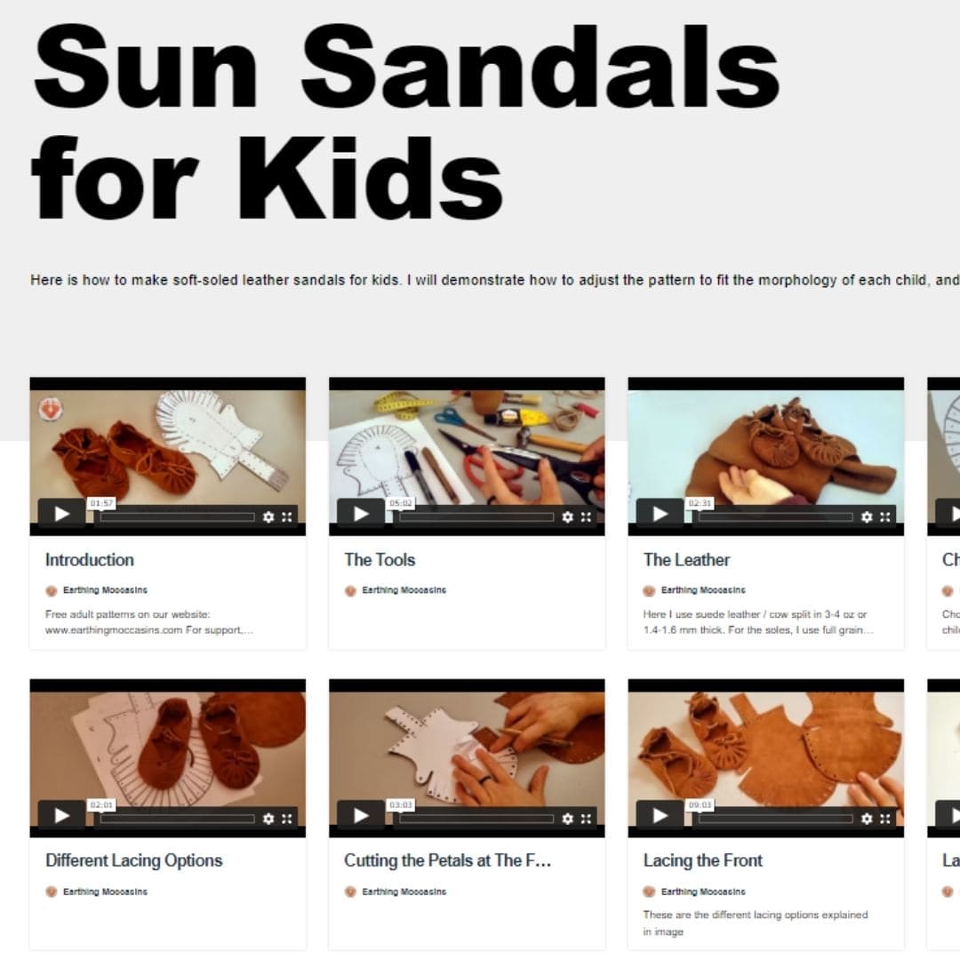 "Sun Sandals for Kids" VIDEO + PDF Tutorial with Printable Patterns Earthingmoccasins