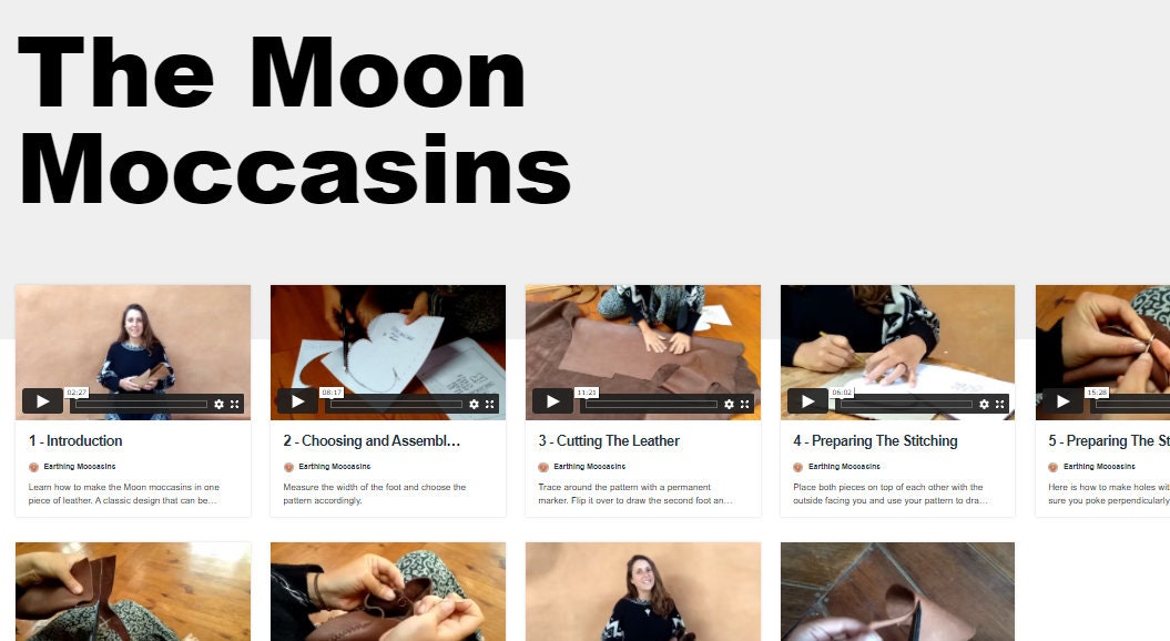 "Moon" Moccasins VIDEO + PDF Tutorial with Printable Patterns Earthingmoccasins
